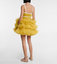 Giambattista Valli V-neck ruffled tulle minidress