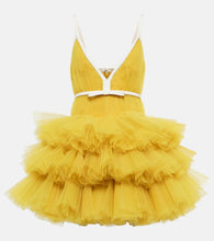 Giambattista Valli V-neck ruffled tulle minidress