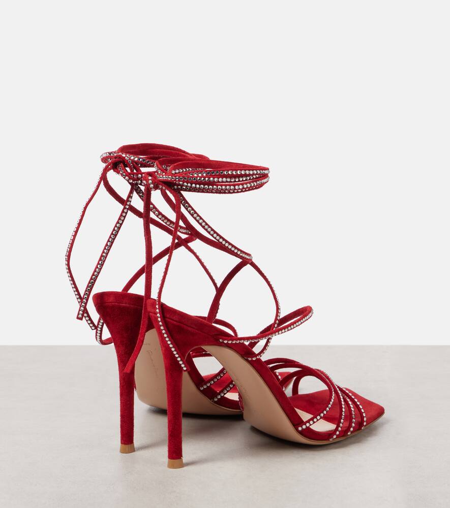 Gianvito Rossi 105 crystal-embellished suede sandals