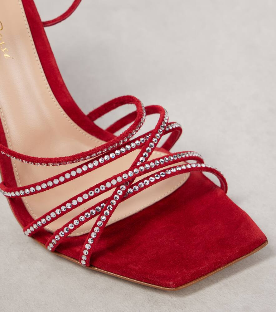 Gianvito Rossi 105 crystal-embellished suede sandals