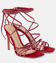 Gianvito Rossi 105 crystal-embellished suede sandals