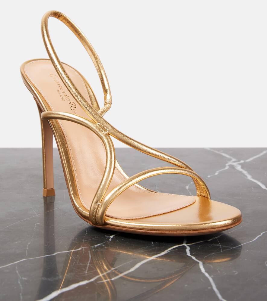 Gianvito Rossi 105 metallic leather sandals