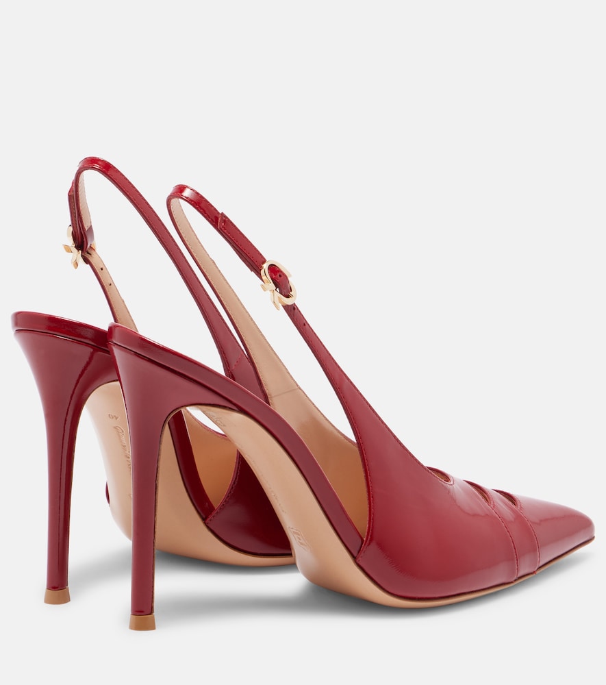 Gianvito Rossi 105 patent leather slingback pumps