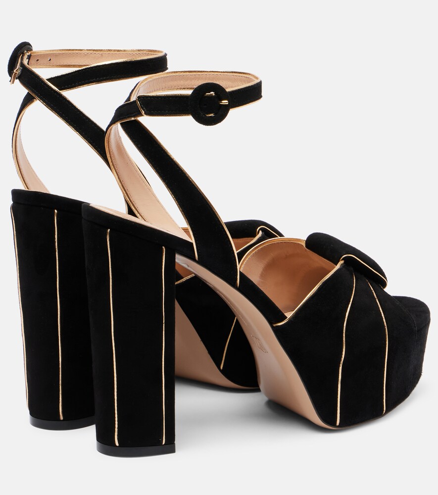 Gianvito Rossi 125 bow-detail suede platform sandals