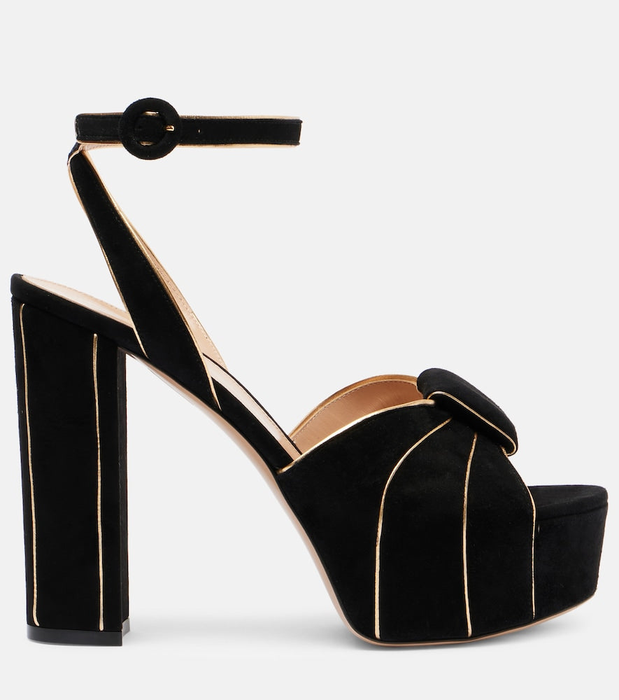 Gianvito Rossi 125 bow-detail suede platform sandals