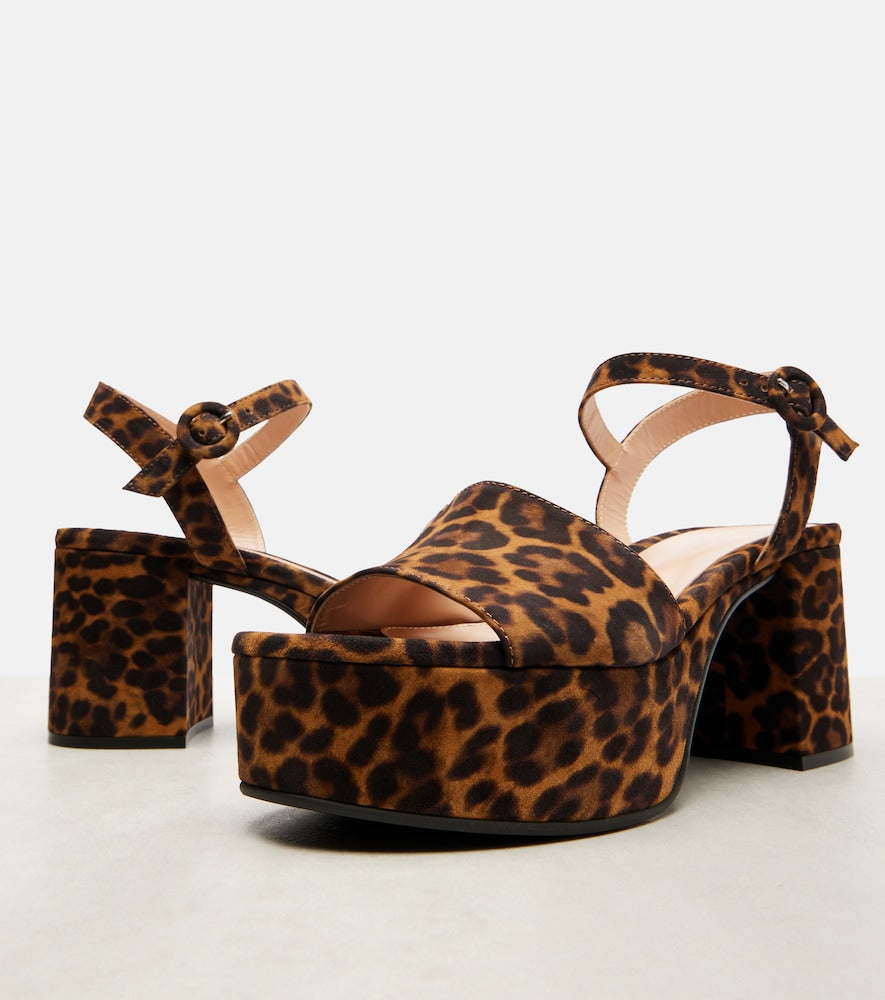 Gianvito Rossi 35 leopard-print leather platform sandals