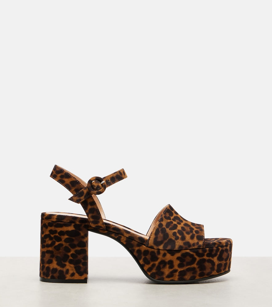 Gianvito Rossi 35 leopard-print leather platform sandals