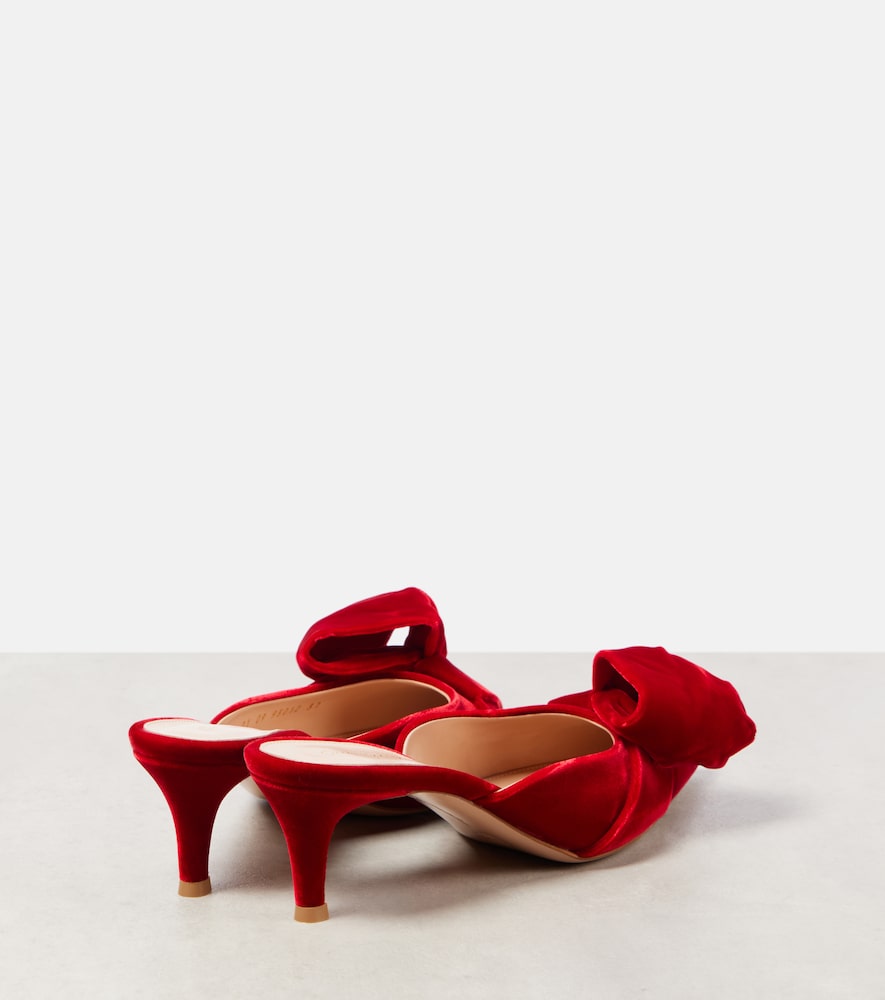 Gianvito Rossi 55 bow-detail velvet mules