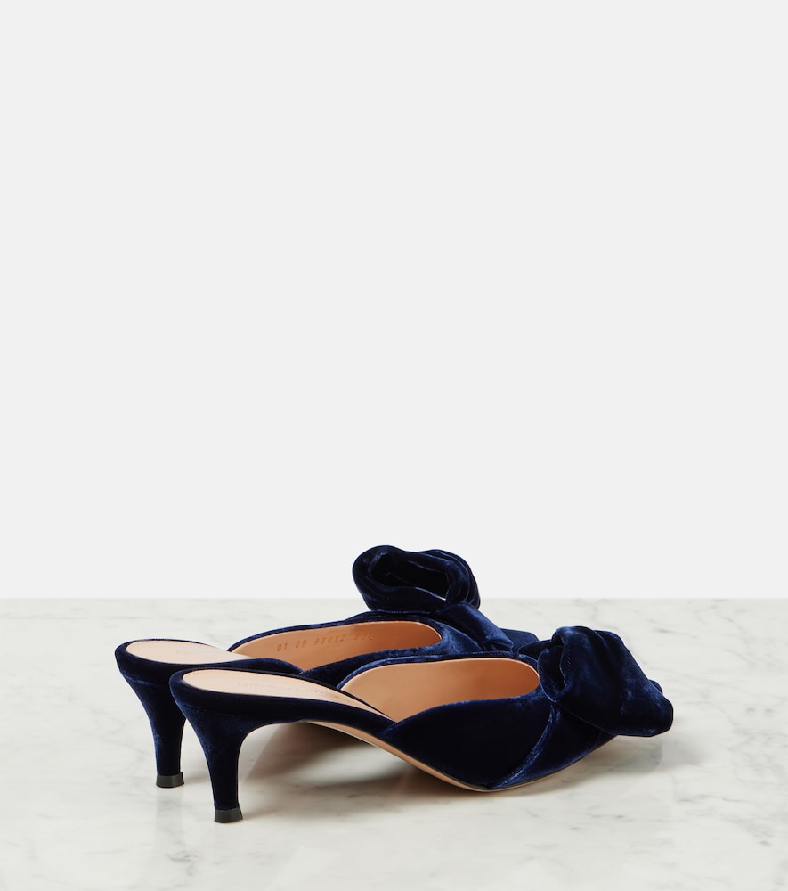 Gianvito Rossi 55 bow-detail velvet mules