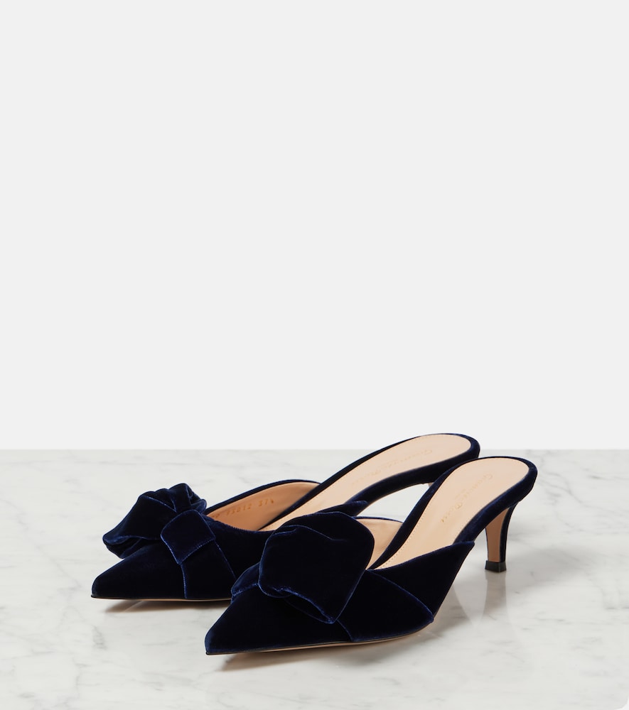 Gianvito Rossi 55 bow-detail velvet mules