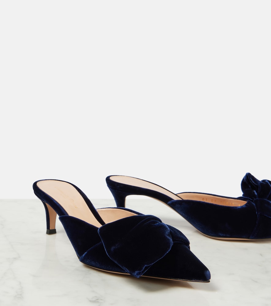Gianvito Rossi 55 bow-detail velvet mules