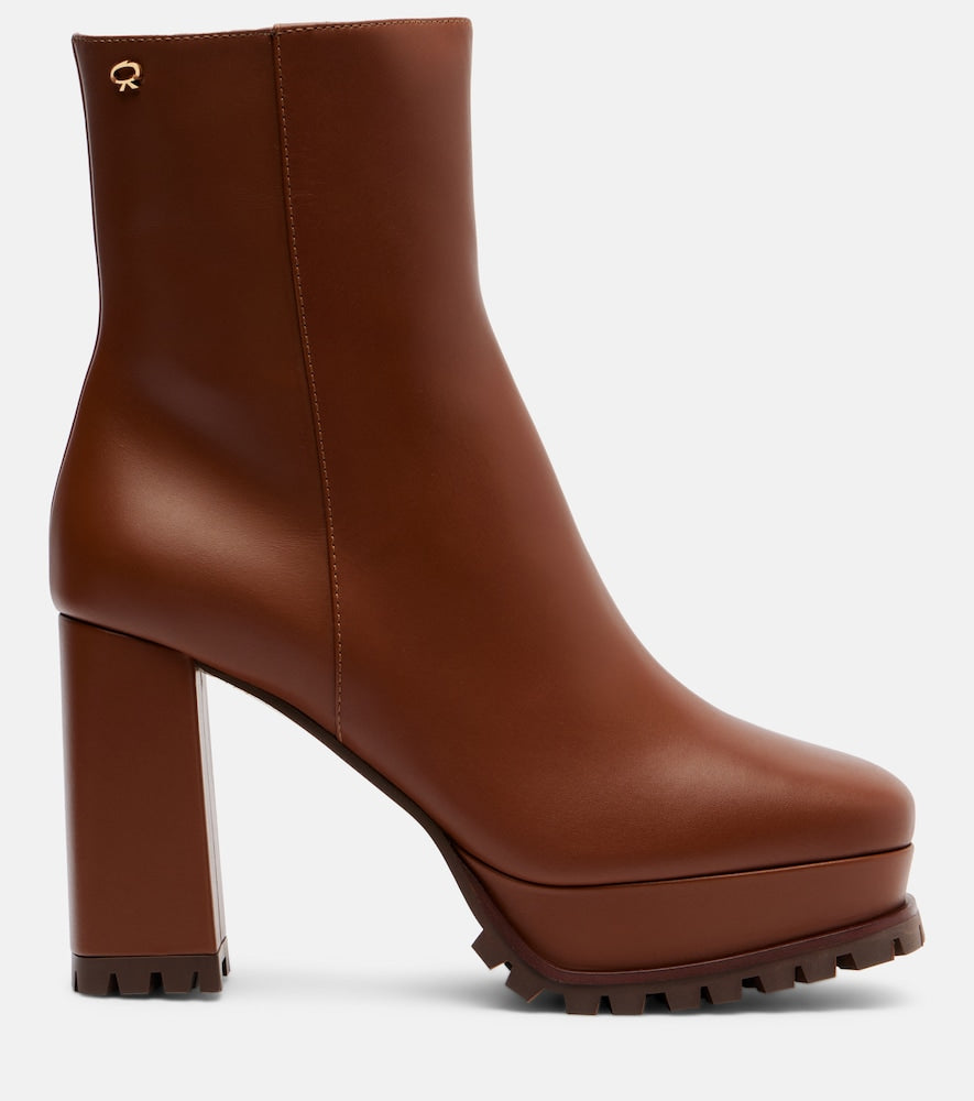 Gianvito Rossi 70 shearling-lined platform ankle boots