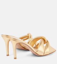 Gianvito Rossi Amour 85 metallic leather mules