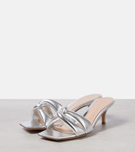 Gianvito Rossi Amour metallic leather mules