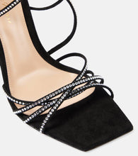 Gianvito Rossi Ankletie 105 embellished suede sandals
