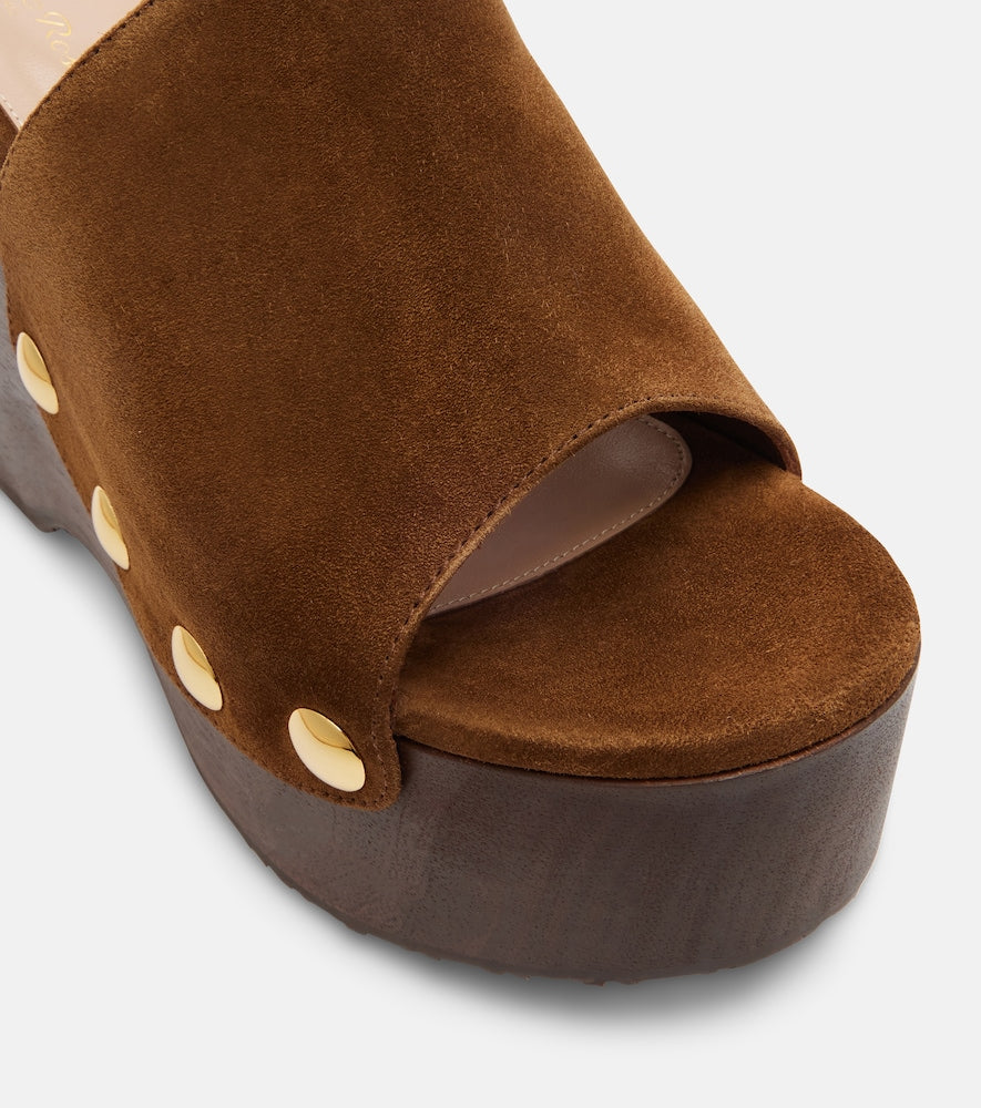 Gianvito Rossi Ardéa embellished suede wedges