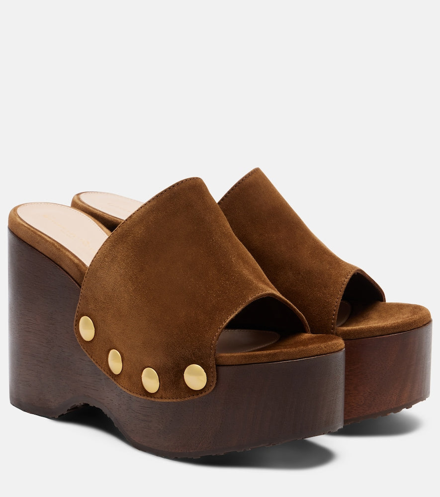 Gianvito Rossi Ardéa embellished suede wedges