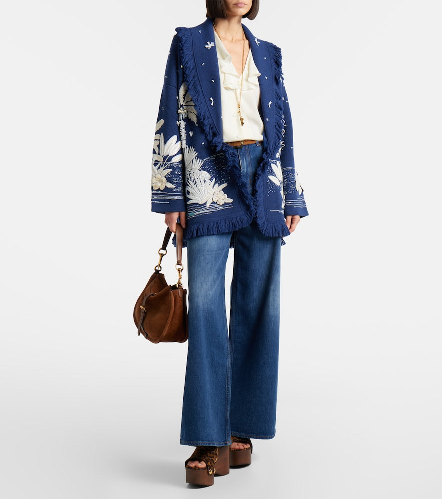 Gianvito Rossi Ardéa leopard-print suede wedge mules