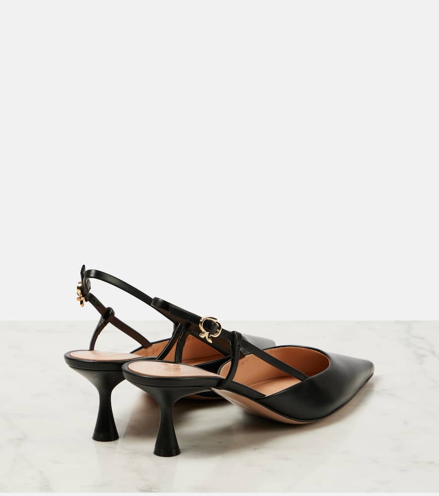 Gianvito Rossi Ascent 55 leather slingback pumps