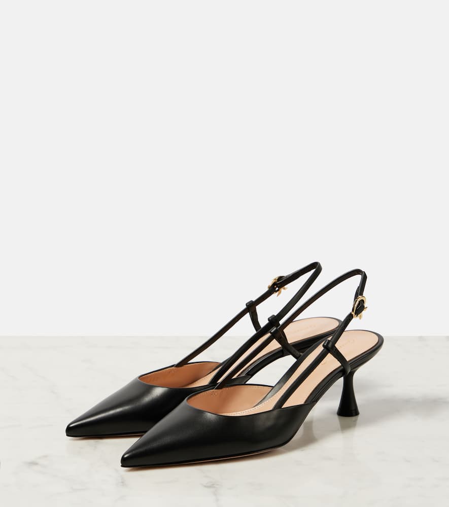 Gianvito Rossi Ascent 55 leather slingback pumps