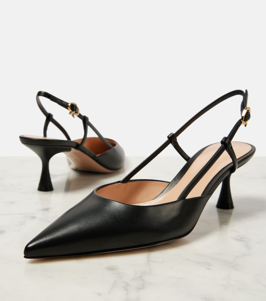 Gianvito Rossi Ascent 55 leather slingback pumps