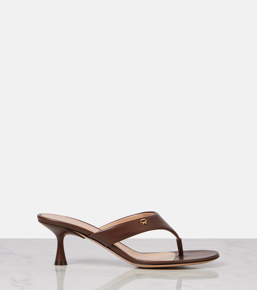 Gianvito Rossi Ascent 55 leather thong sandals