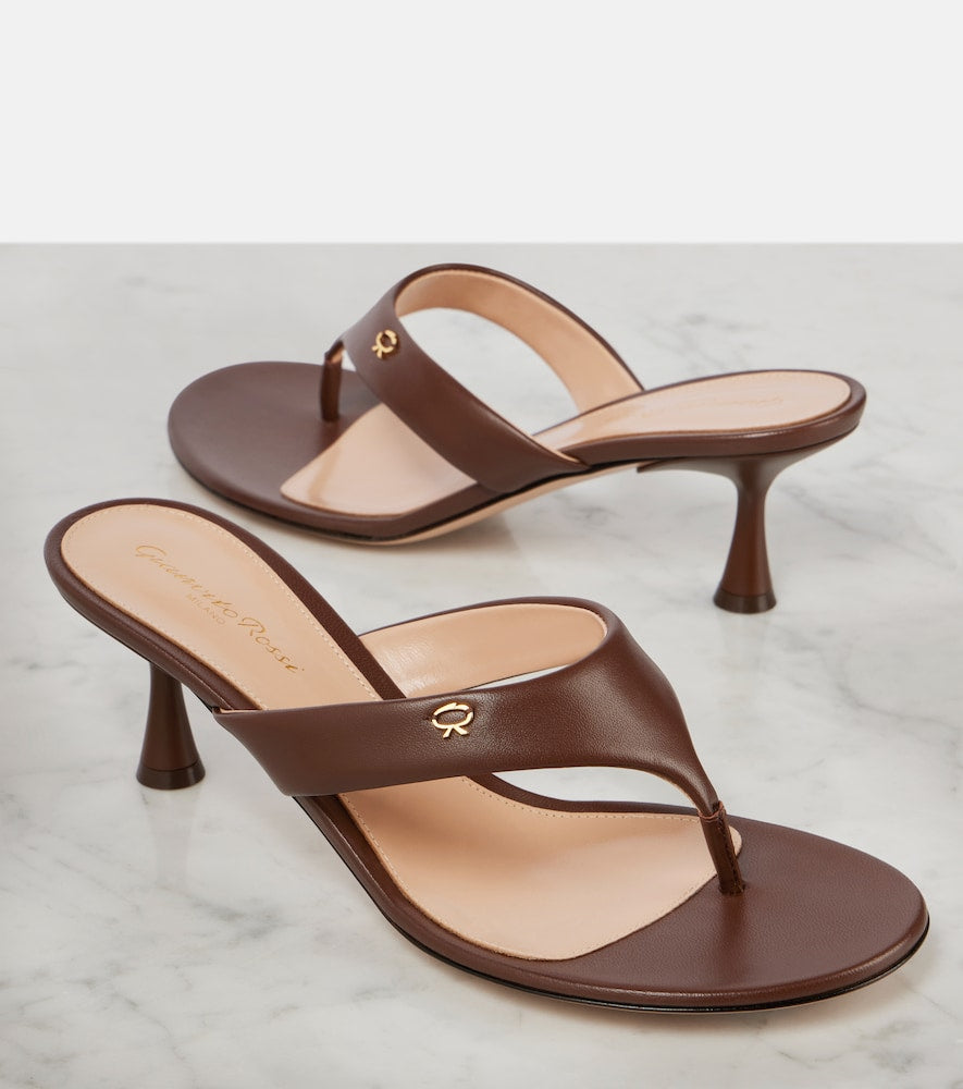 Gianvito Rossi Ascent 55 leather thong sandals