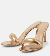 Gianvito Rossi Bijoux 85 metallic leather mules