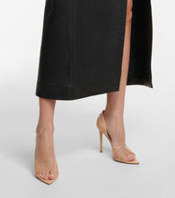 Gianvito Rossi Bree leather and PVC peep-toe pumps