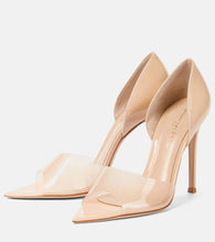 Gianvito Rossi Bree leather and PVC peep-toe pumps