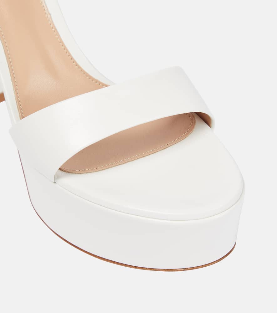 Gianvito Rossi Bridal Holly leather platforms sandals