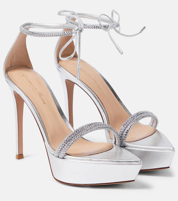 Gianvito Rossi Burma embellished leather platform sandals