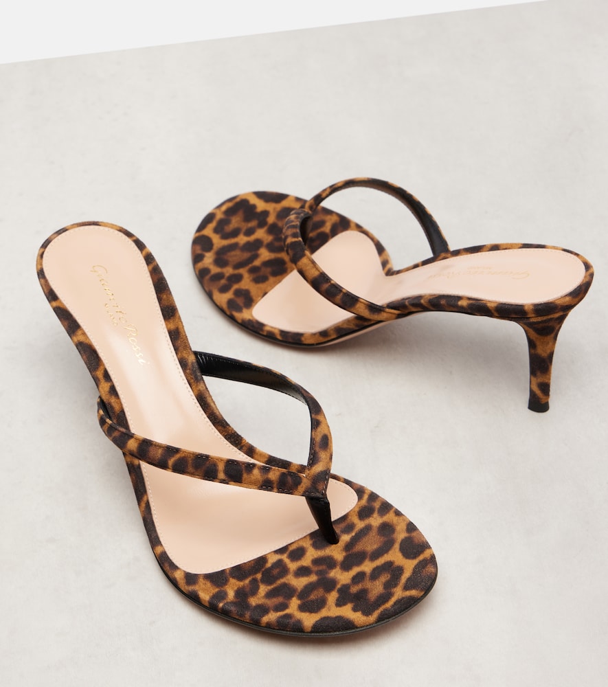 Gianvito Rossi Calypso 70 suede thong sandals