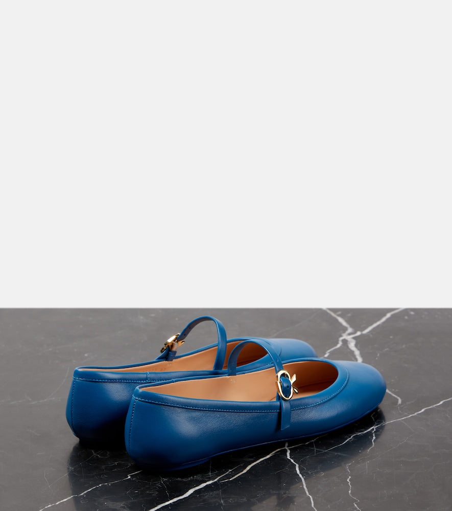 Gianvito Rossi Carla leather Mary Jane flats