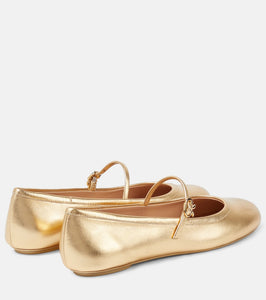 Gianvito Rossi Carla metallic leather ballet flats