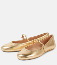 Gianvito Rossi Carla metallic leather ballet flats