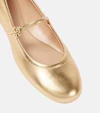 Gianvito Rossi Carla metallic leather ballet flats