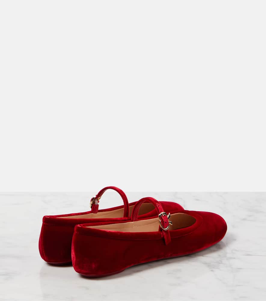 Gianvito Rossi Carla velvet Mary Jane flats
