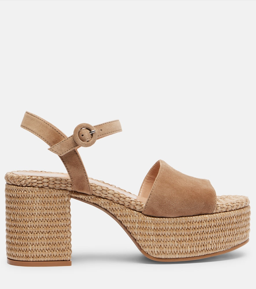 Gianvito Rossi Carol suede espadrille wedges