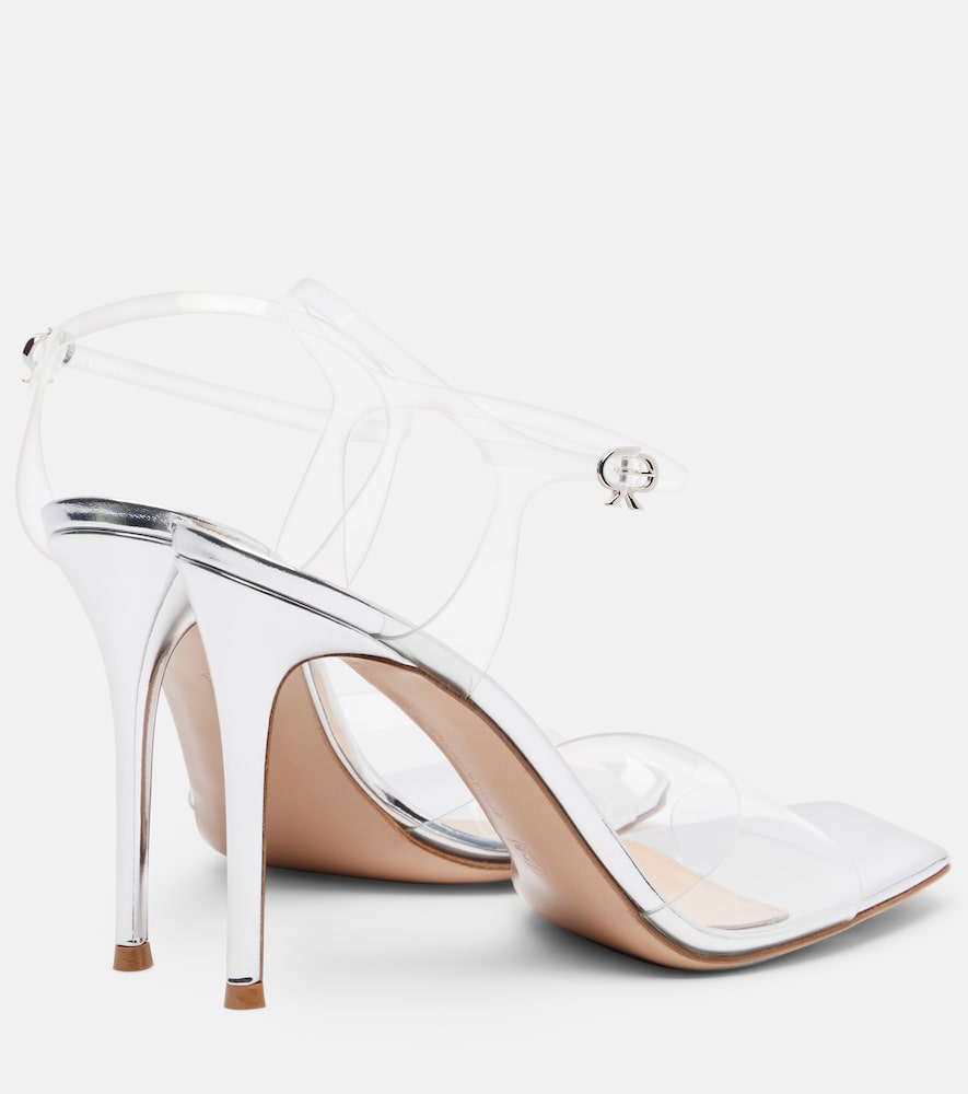 Gianvito Rossi Cher leather-trimmed PVC slingback sandals