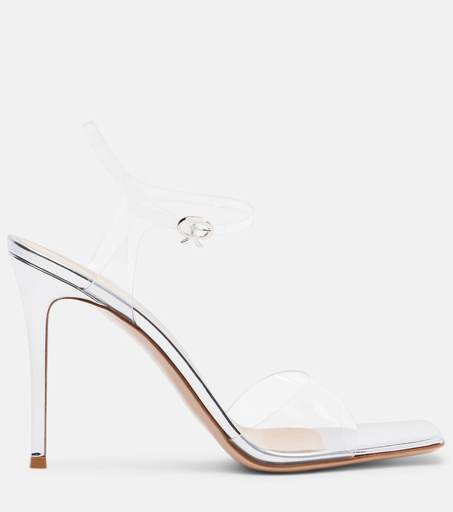 Gianvito Rossi Cher leather-trimmed PVC slingback sandals