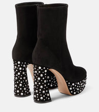 Gianvito Rossi Crystal Holly suede platform ankle boots