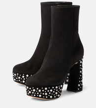 Gianvito Rossi Crystal Holly suede platform ankle boots
