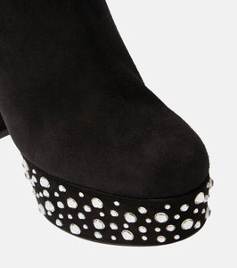 Gianvito Rossi Crystal Holly suede platform ankle boots