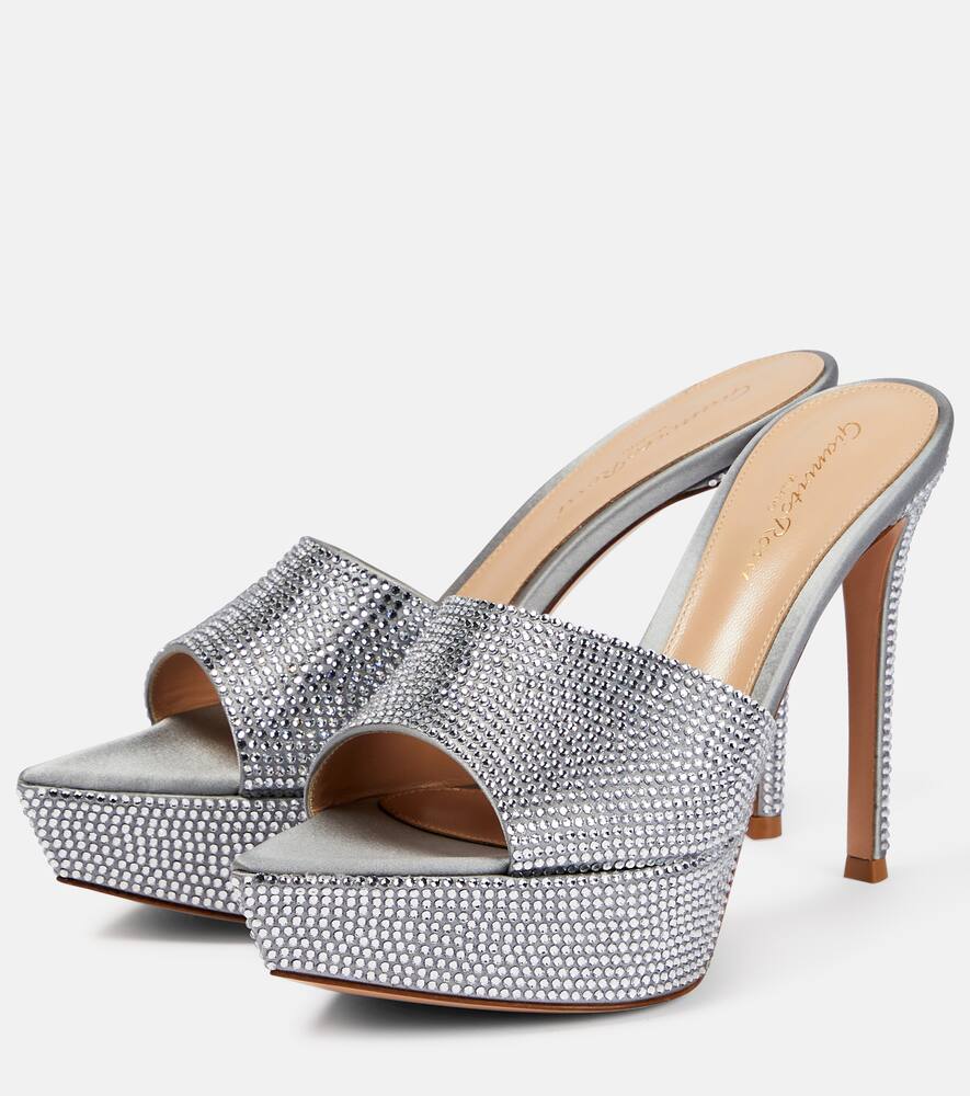 Gianvito Rossi Crystal-embellished platform sandals