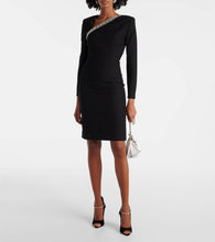 Gianvito Rossi Crystal-embellished suede peep-toe pumps