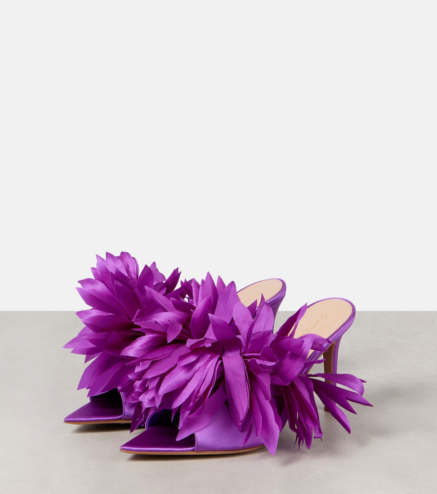 Gianvito Rossi Daniah 85 embellished crepe satin mules