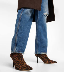 Gianvito Rossi Dasha animal-print leather ankle boots
