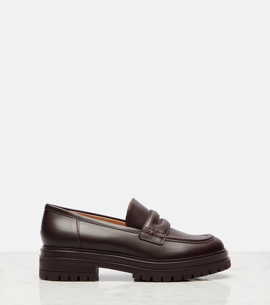 Gianvito Rossi Davis leather penny loafers