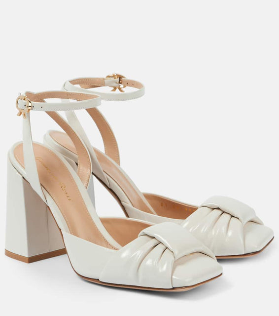 Gianvito Rossi Draped Bow 90 patent leather pumps